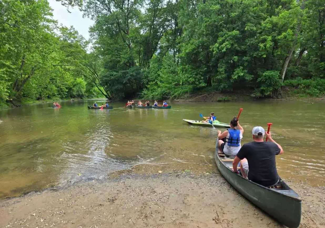 group launching from the sandbar
